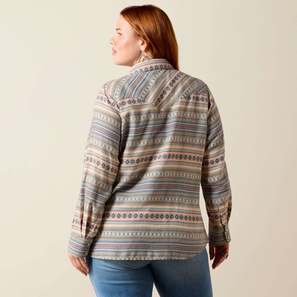 Ariat Blouse Arizona Western Dames Ombre Blue Southwest