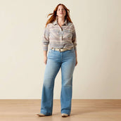 Ariat Blouse Arizona Western Dames Ombre Blue Southwest