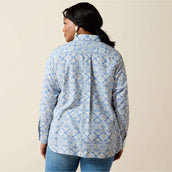 Ariat Blouse Billie Jean Dames Ashleigh Blue Crystal Southwes