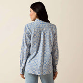 Ariat Blouse Billie Jean Dames Ashleigh Blue Crystal Southwes