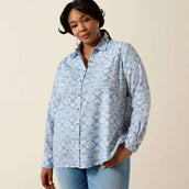 Ariat Blouse Billie Jean Dames Ashleigh Blue Crystal Southwes
