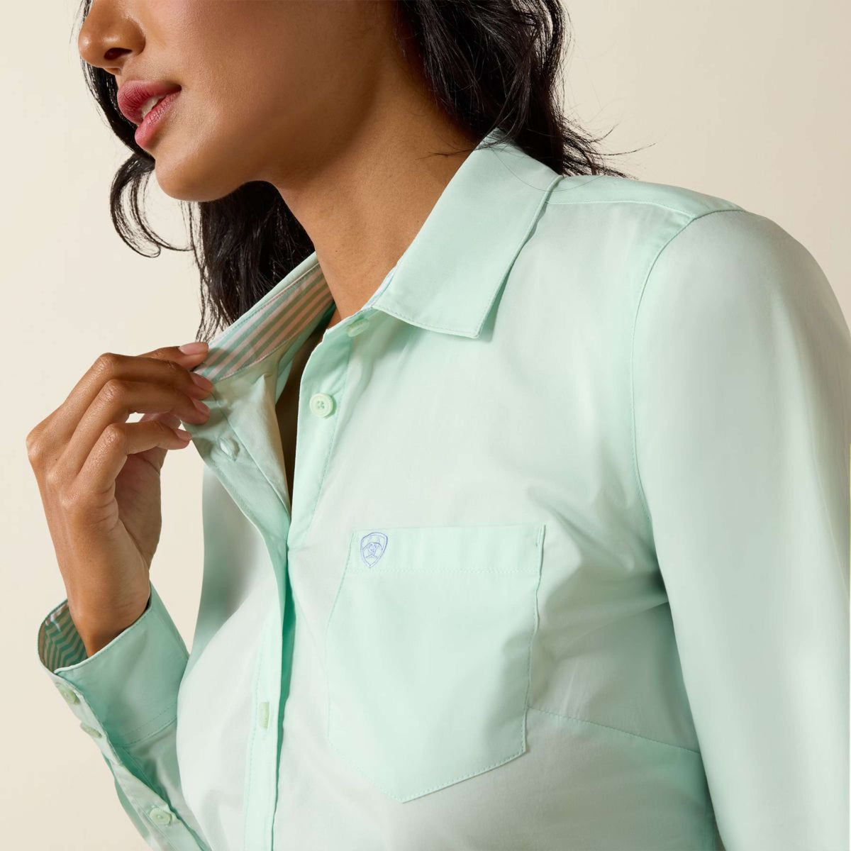 Ariat Shirt Team Kirby Lange Mouwen Dusty Aqua
