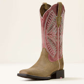 Ariat Westernlaarzen Round Up Ruidoso Dames Brown Bomber/Dusty Rose