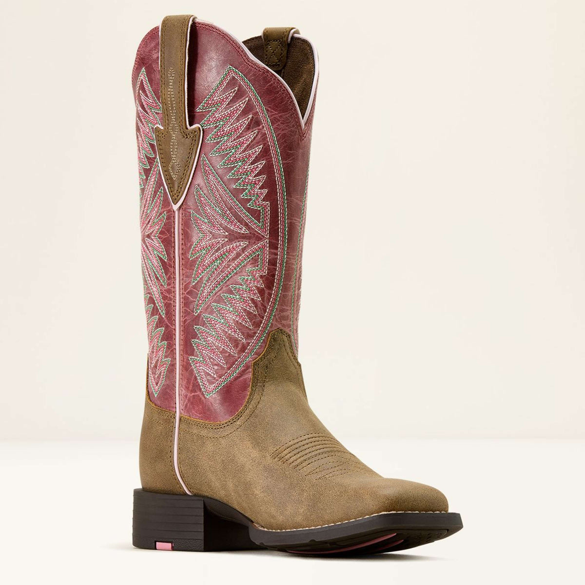 Ariat Westernlaarzen Round Up Ruidoso Dames Brown Bomber/Dusty Rose