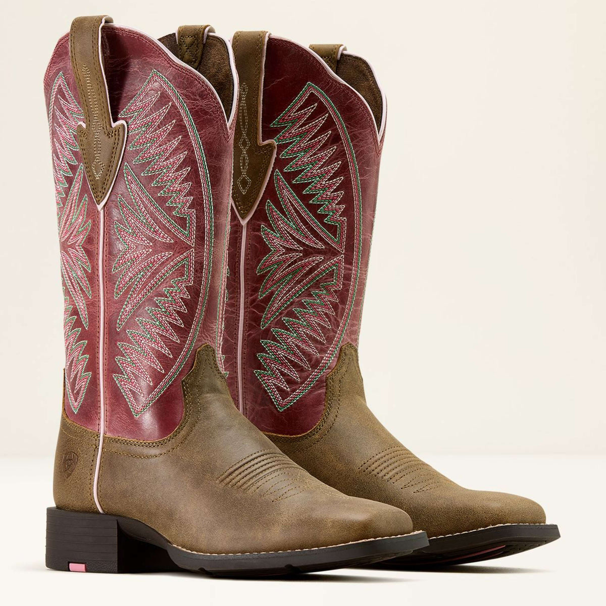 Ariat Westernlaarzen Round Up Ruidoso Dames Brown Bomber/Dusty Rose