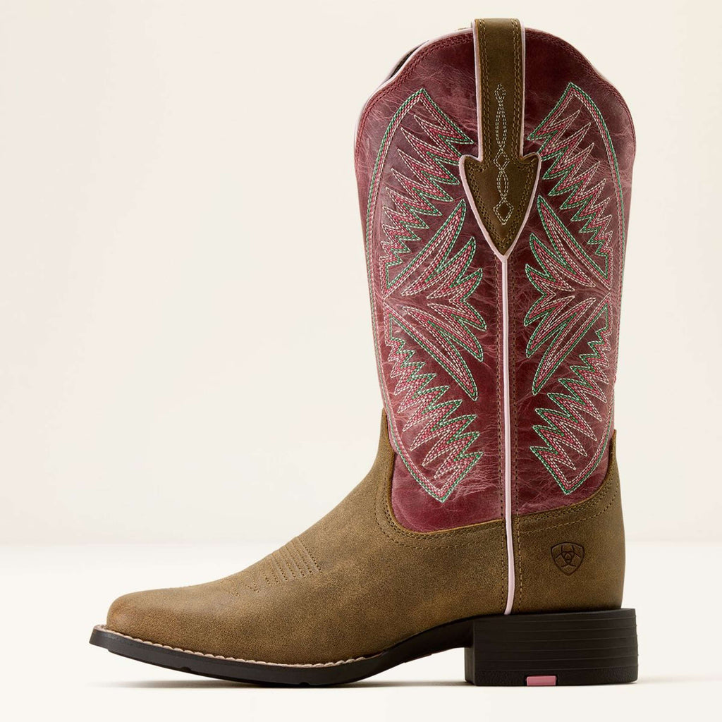 Ariat Westernlaarzen Round Up Ruidoso Dames Brown Bomber/Dusty Rose