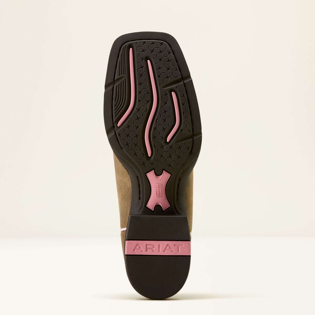 Ariat Westernlaarzen Round Up Ruidoso Dames Brown Bomber/Dusty Rose