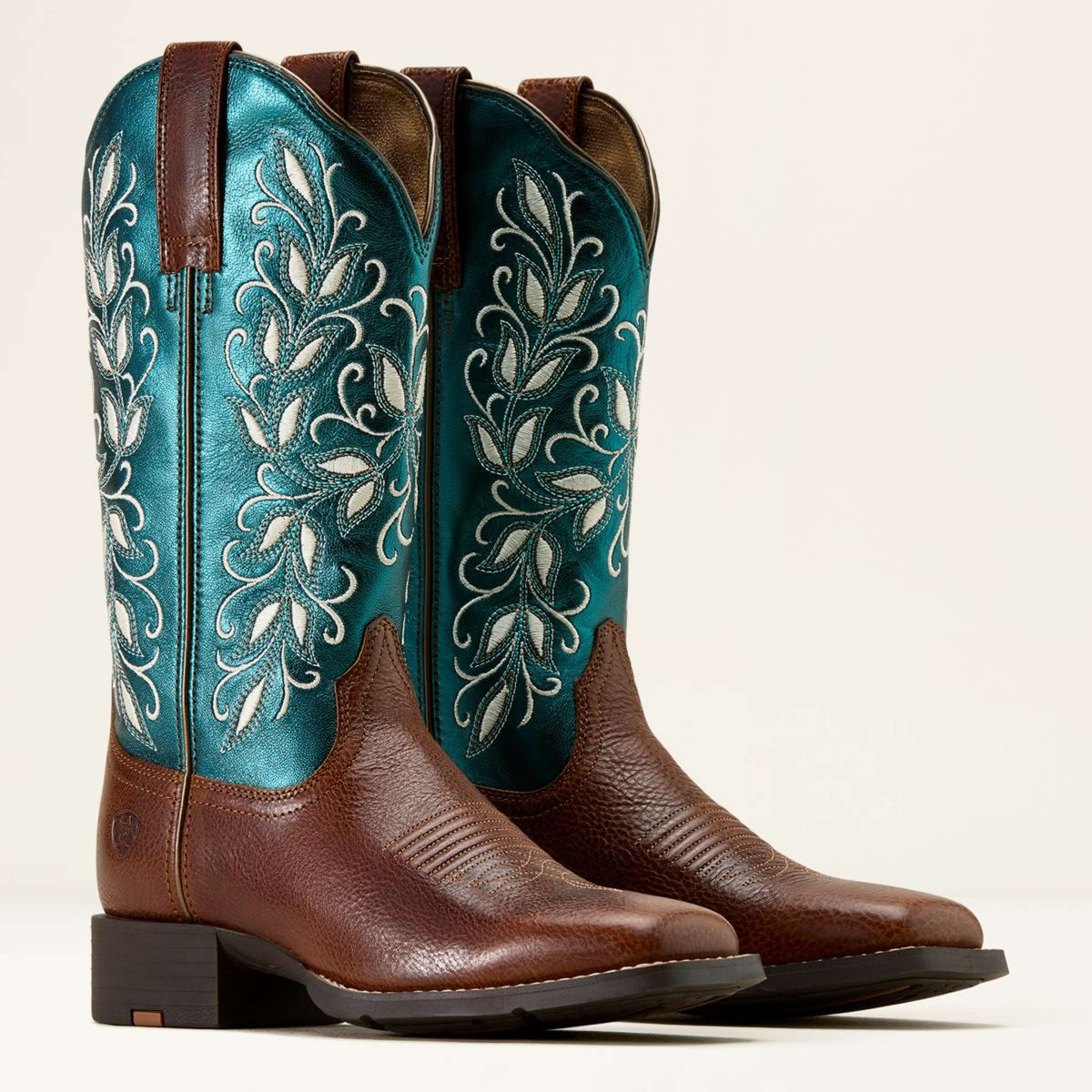 Ariat Westernlaarzen Round Up Holly Dames Beasty Brown/Metallic Sea