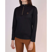 Montar Shirt Briella Rosegold Crystals Lange Mouwen Zwart