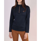 Montar Shirt Briella Rosegold Crystals Lange Mouwen Dark Navy