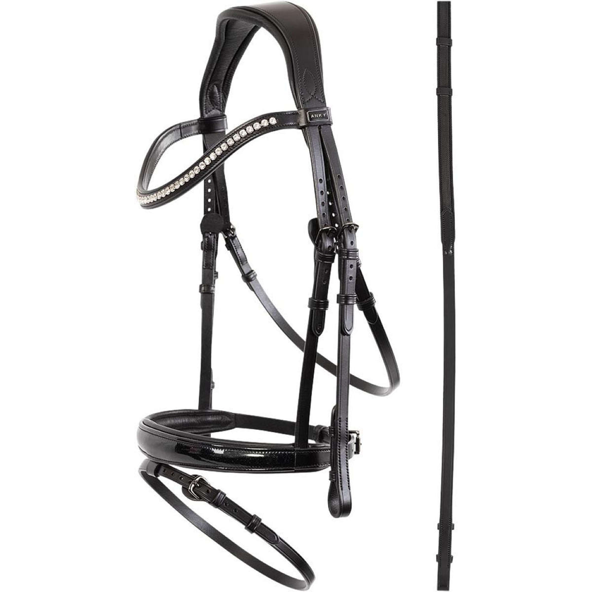 ANKY Hoofdstel Metallic Patent ATH24001 Zwart