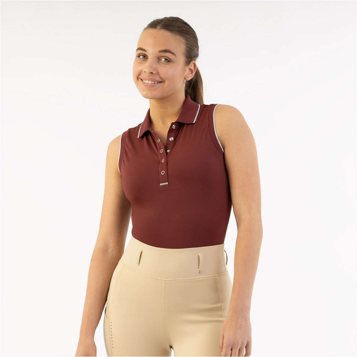 BR Polo Shirt Kiki Mouwloos New Maroon