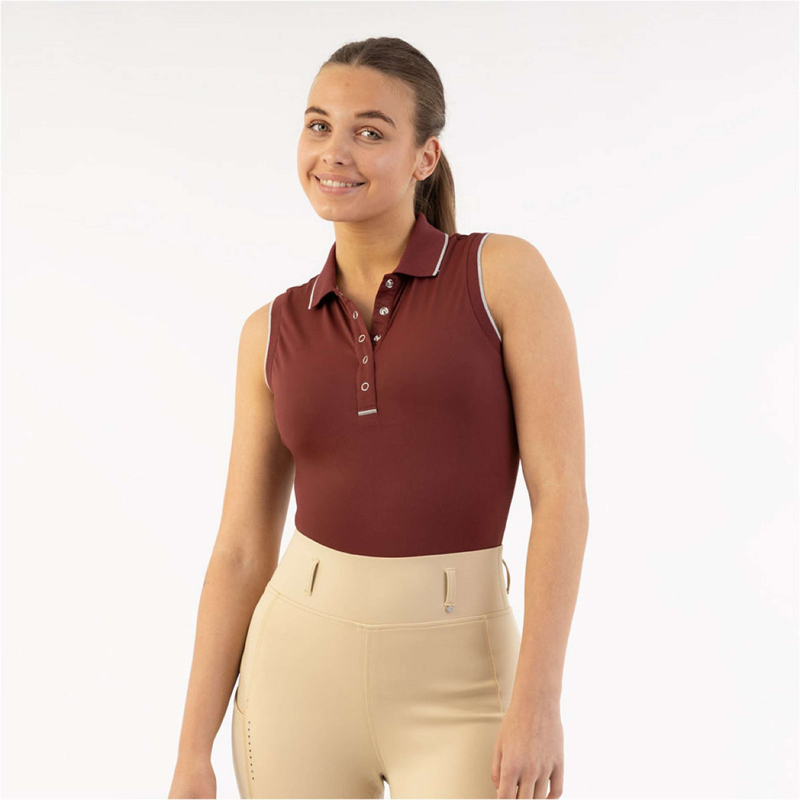 BR Polo Shirt Kiki Mouwloos New Maroon