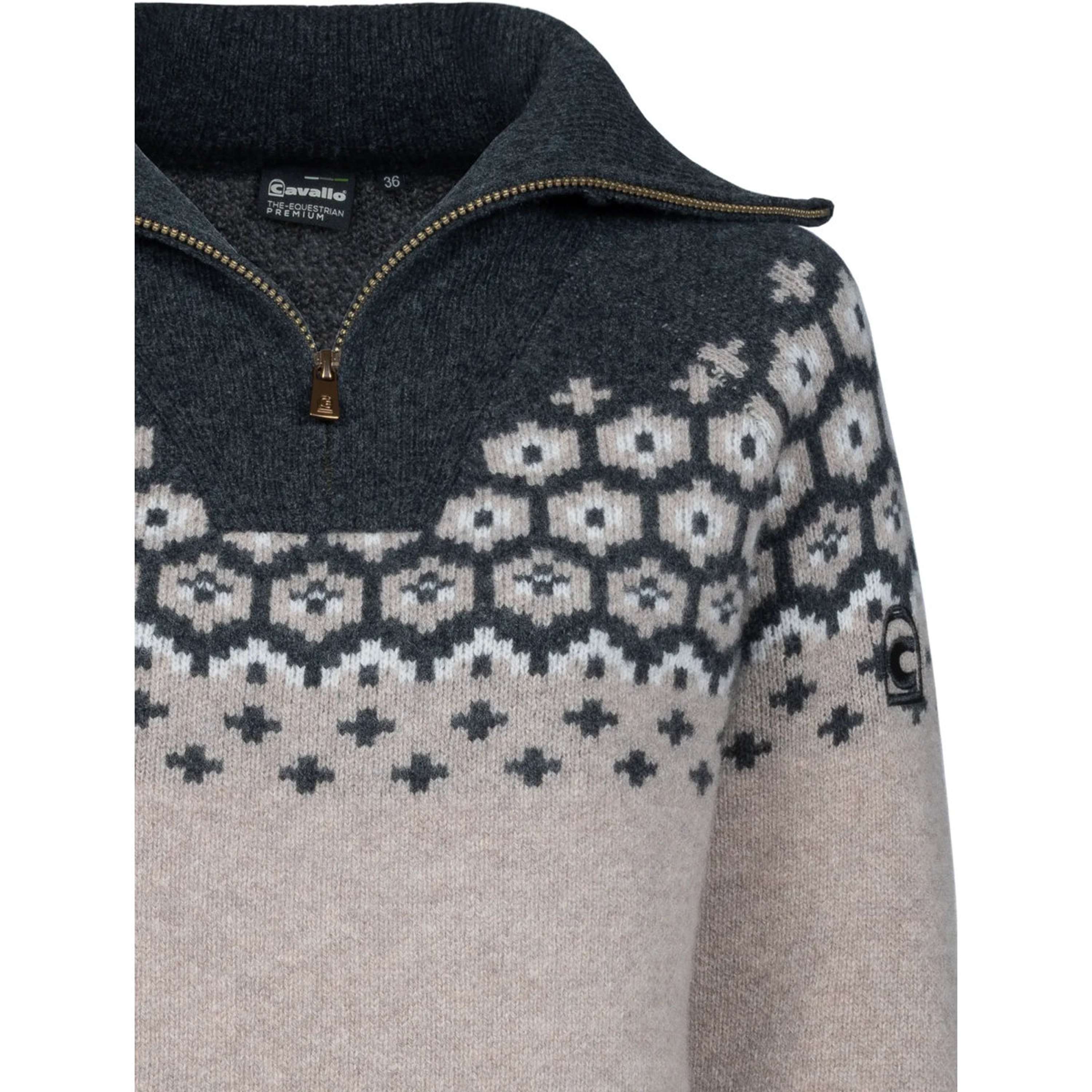 Cavallo Pullover Cavalleara met Rits Peanut