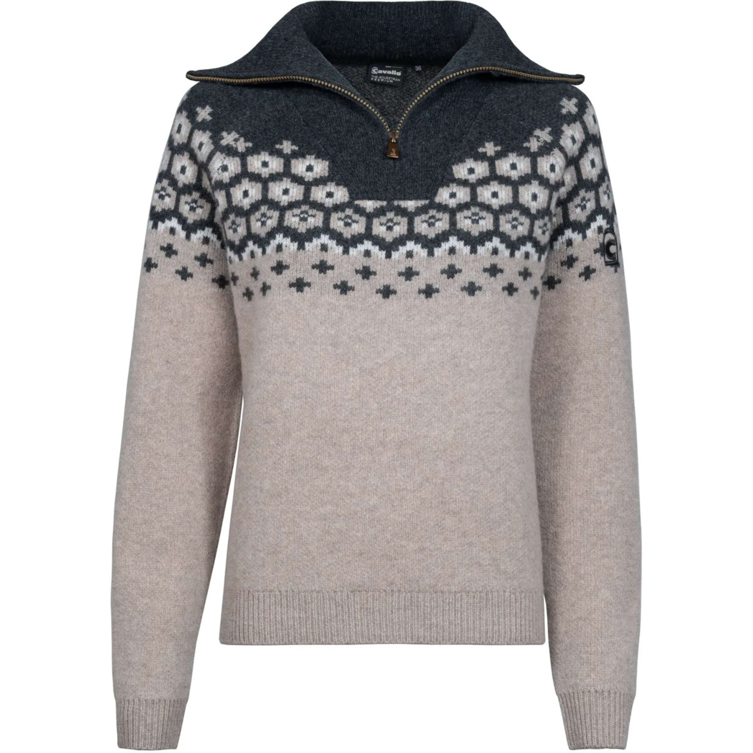 Cavallo Pullover Cavalleara met Rits Peanut