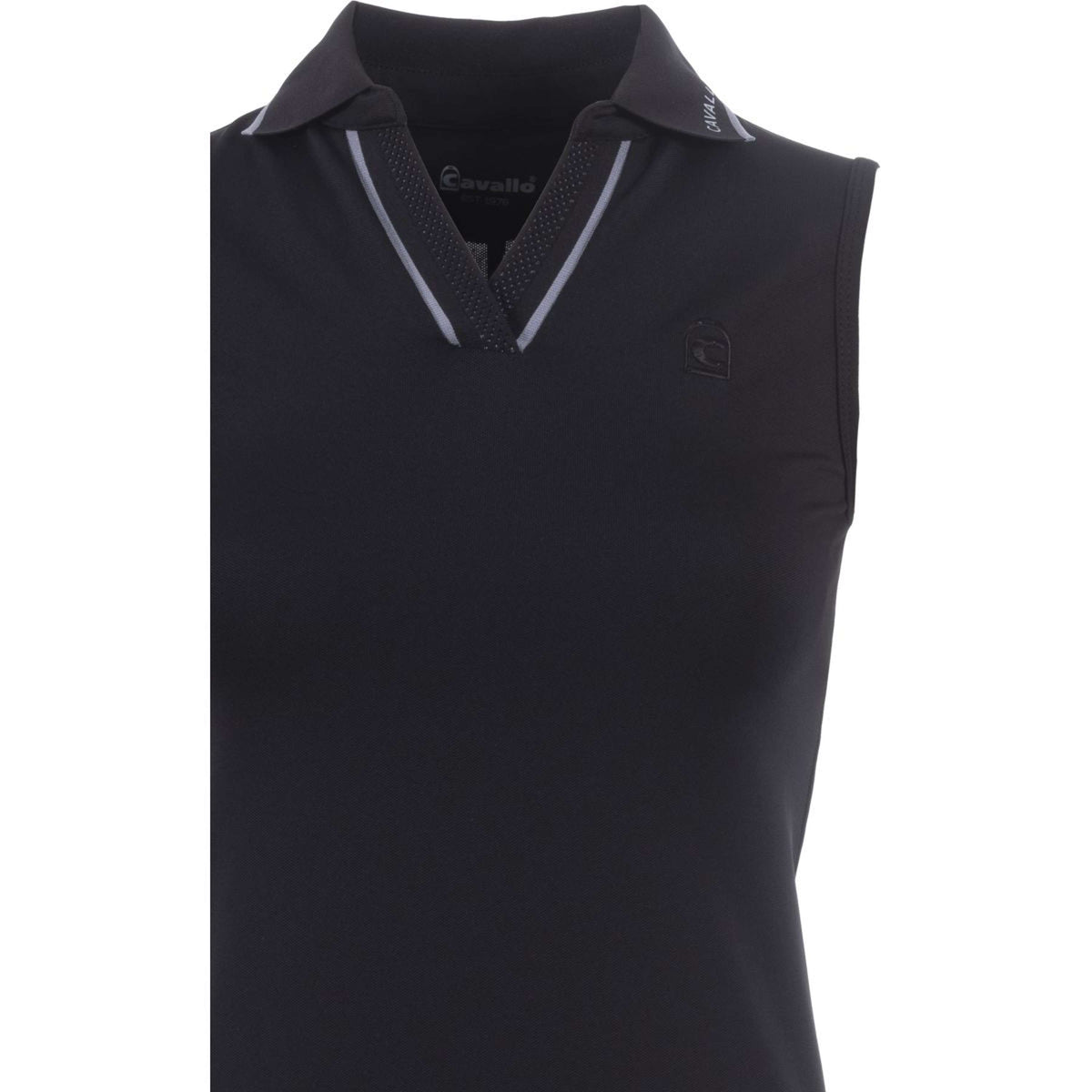 Cavallo Poloshirt Caval Mouwloos Zwart