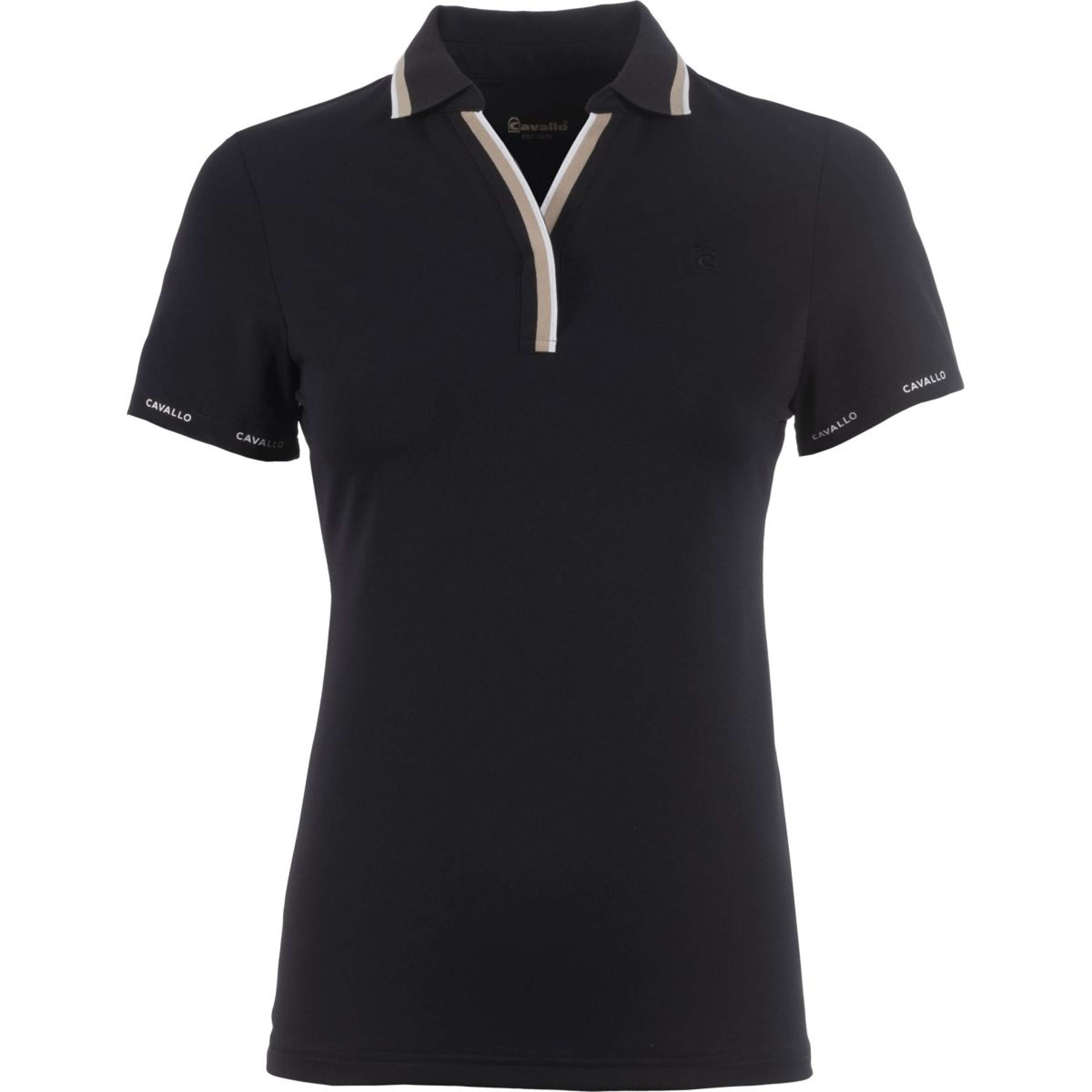 Cavallo Poloshirt CavalPique V-Neck Zwart