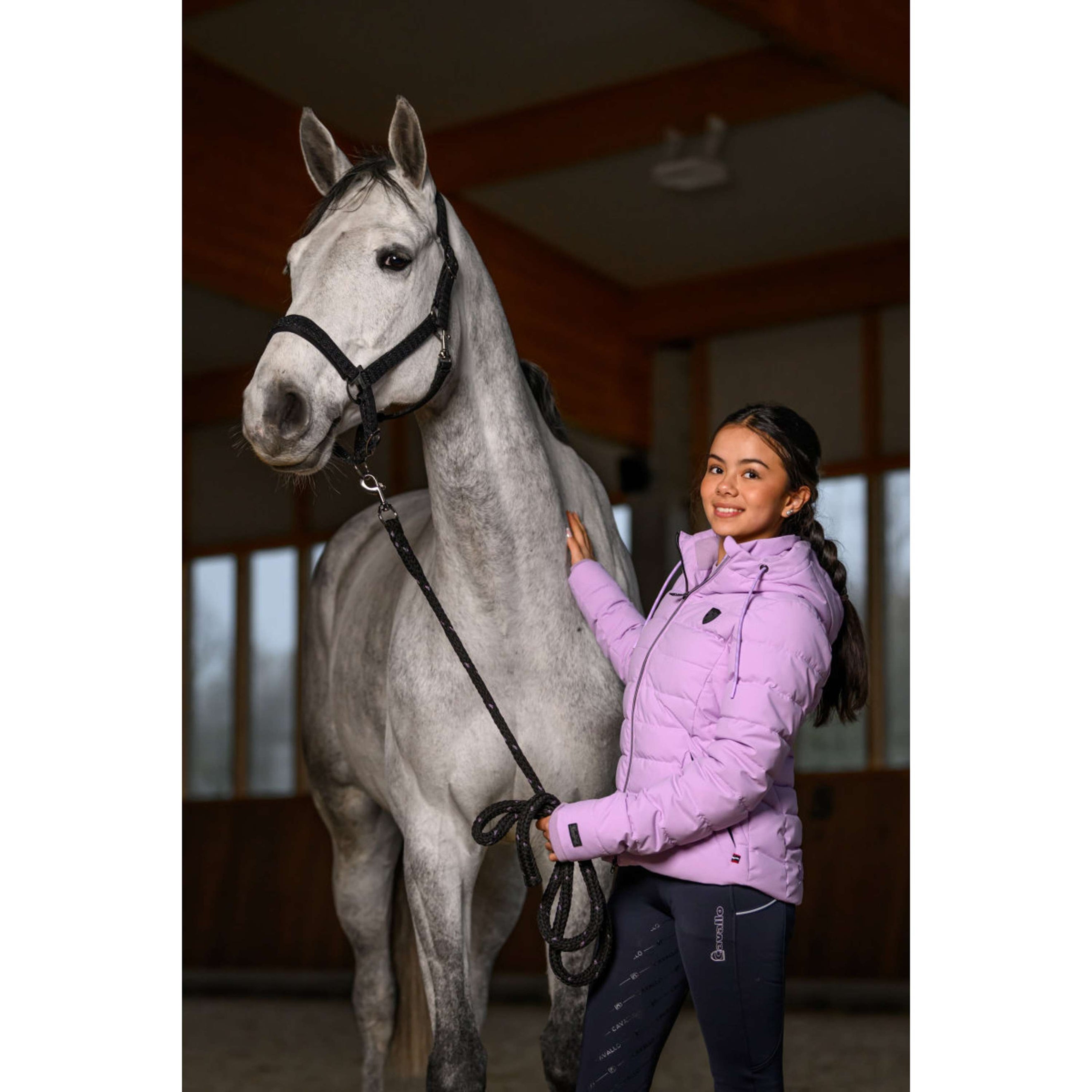 Cavallo Halstertouw CavalRey met Musketonhaak Zwart