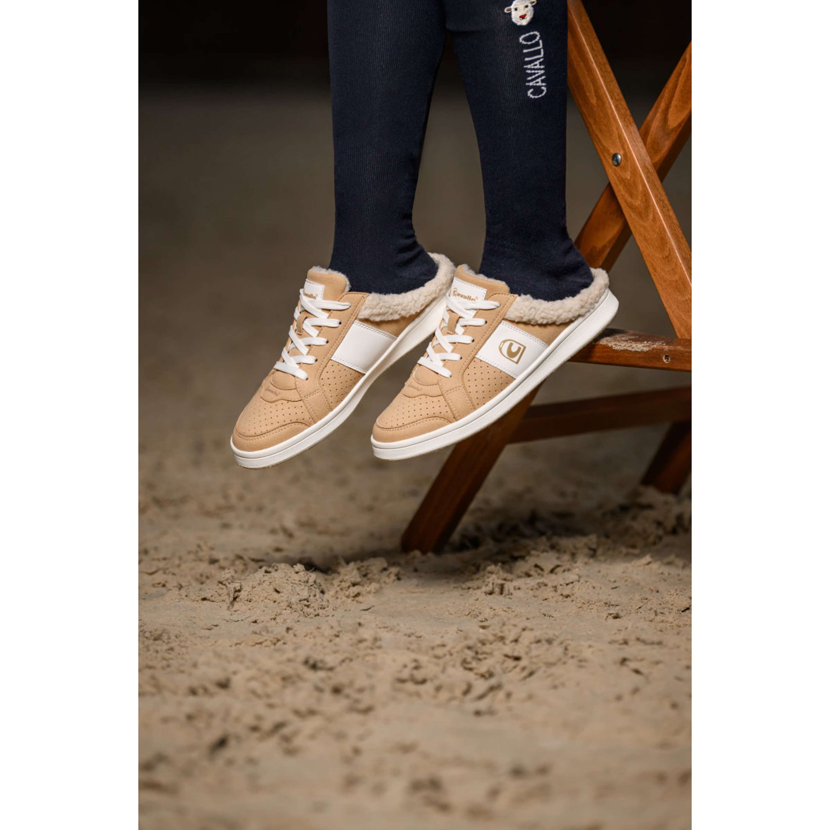 Cavallo Instapsneakers CavalDede met Open Hiel Sand Stone