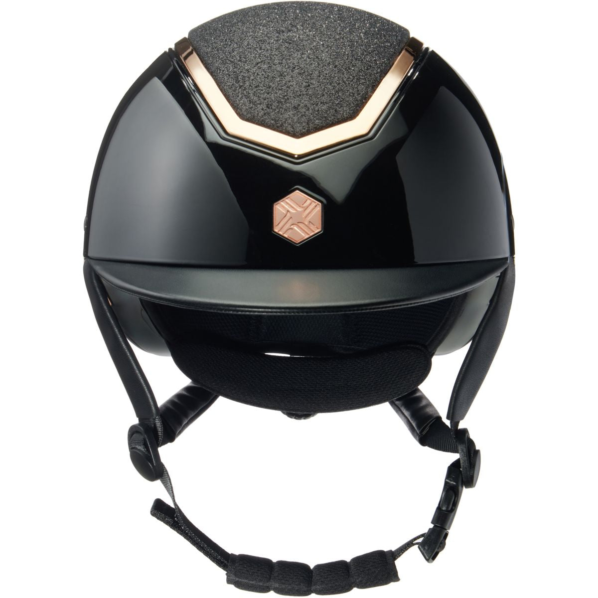 Charles Owen Cap Kylo Sparkly Black Gloss/Rose Gold