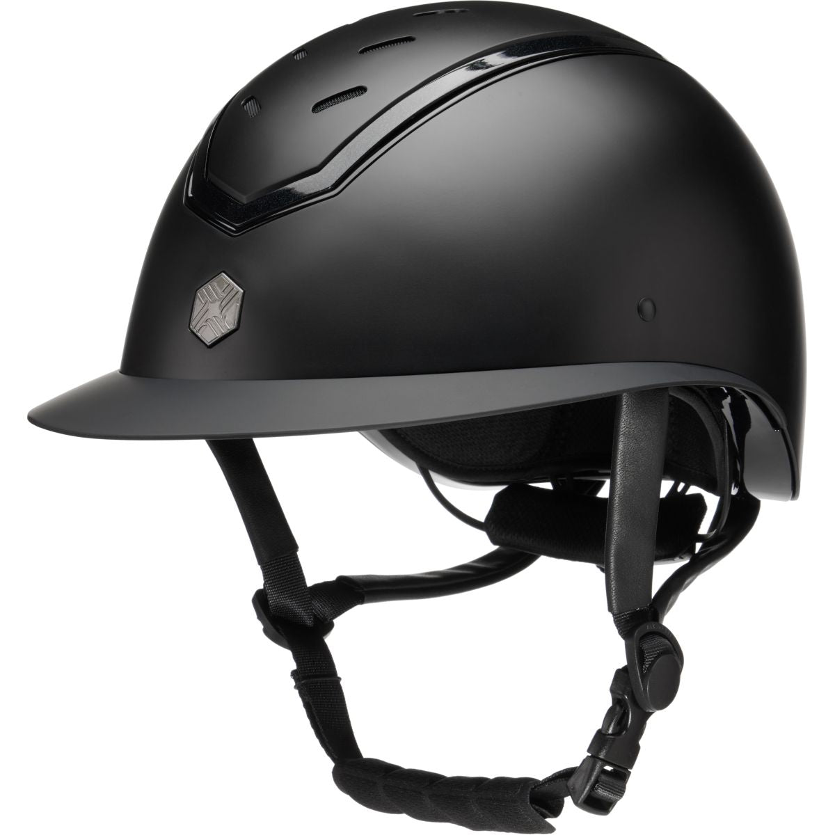 Charles Owen Cap Kylo Wide Peak Black Matte/Black Gloss