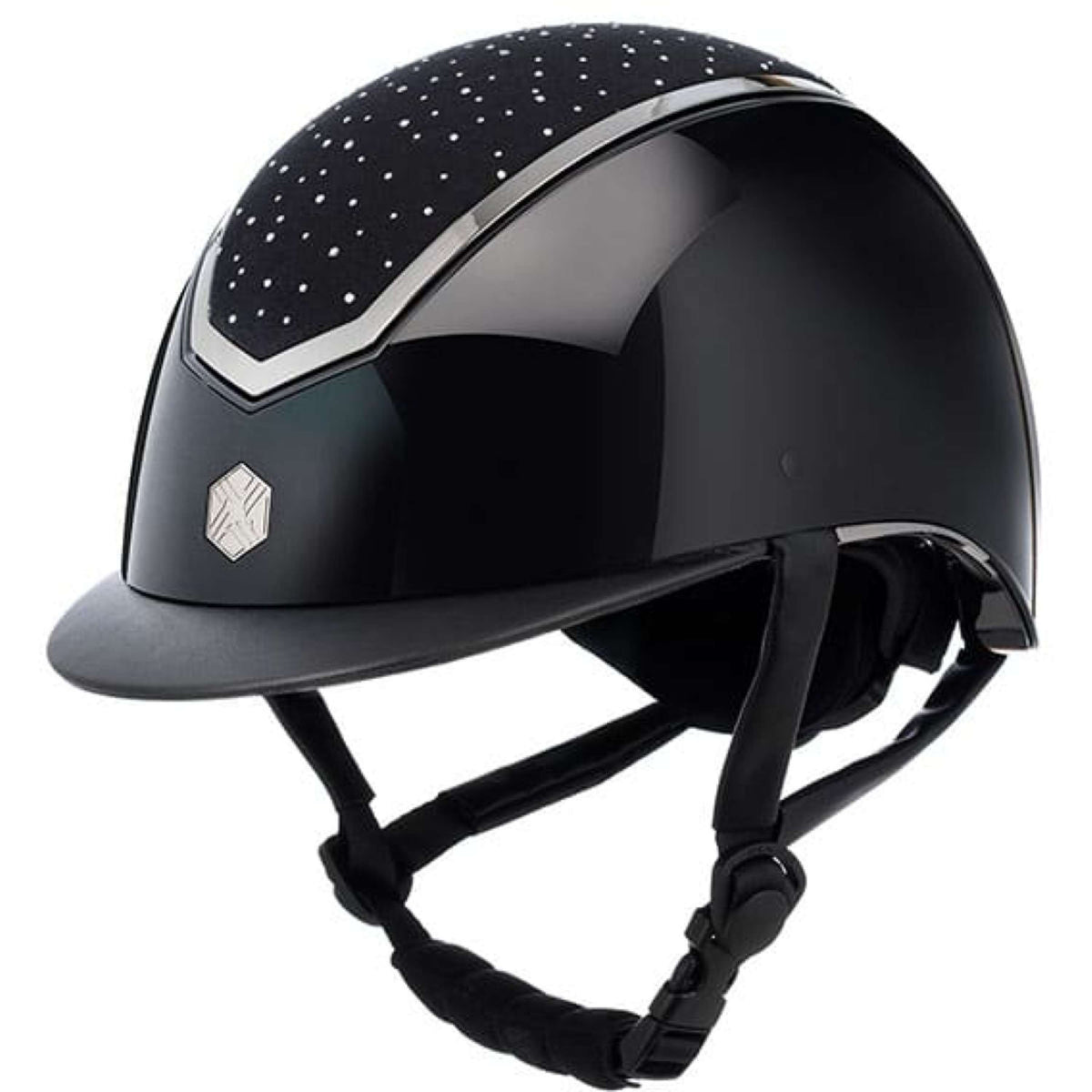 Charles Owen Cap Kylo Crystal Black Gloss/Chrome