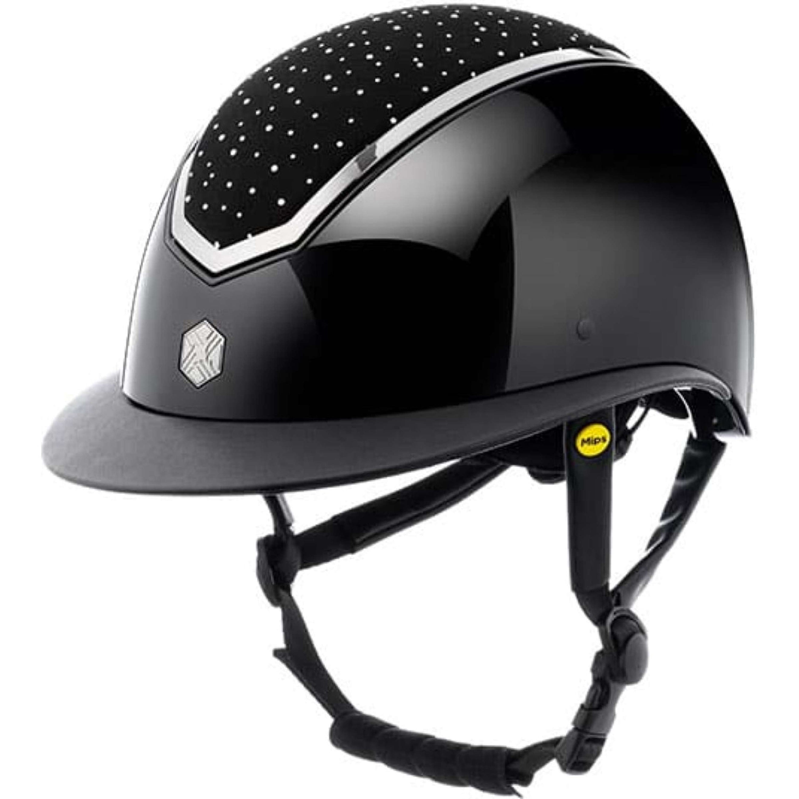 Charles Owen Cap Kylo Crystal Wide Peak MIPS Black Gloss/Chrome