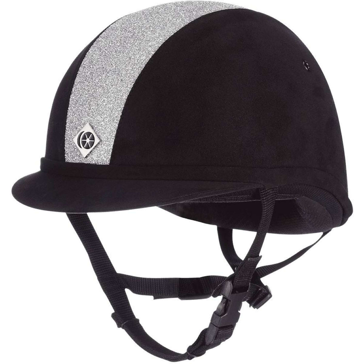 Charles Owen Cap YR8 Sparkly Centre Black/Silver