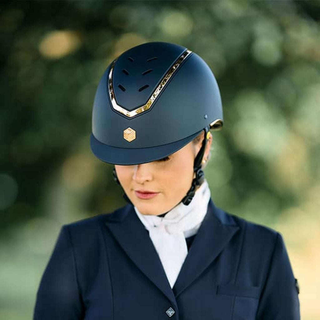 Charles Owen Cap Kylo Navy Matte/Rose Gold