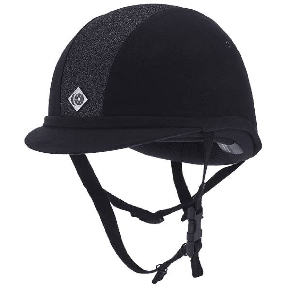 Charles Owen Cap YR8 Sparkly Centre Round Navy