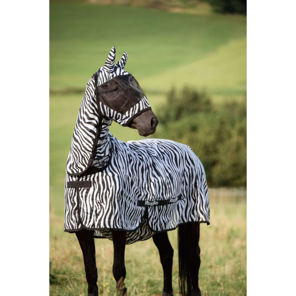 RugBe by Covalliero Vliegenmasker met Oorbedekking Zwart Zebra