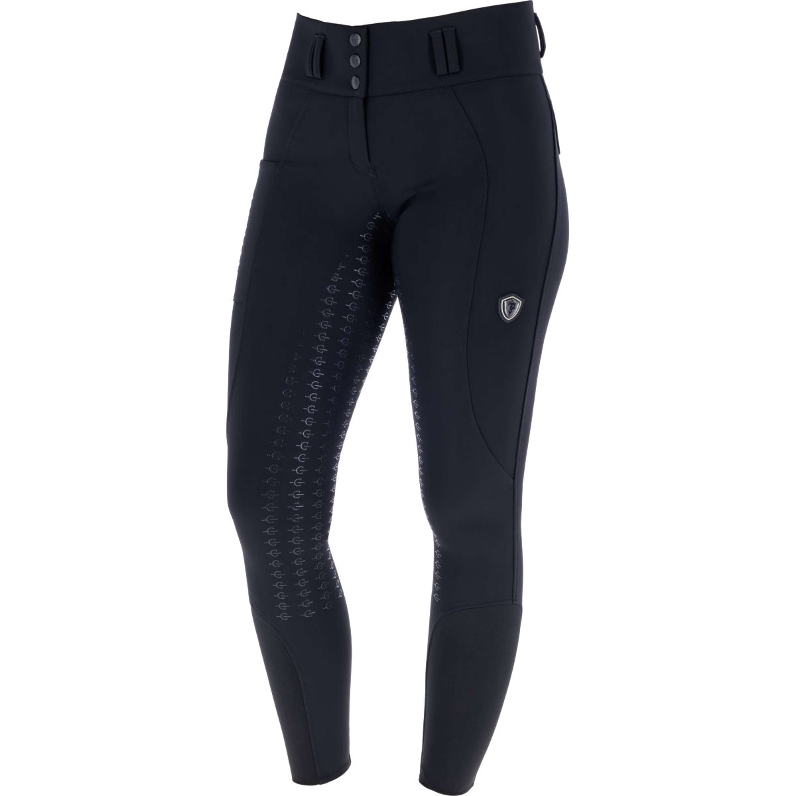 Covalliero Rijbroek Hight Waist Full Grip AW26 Zwart