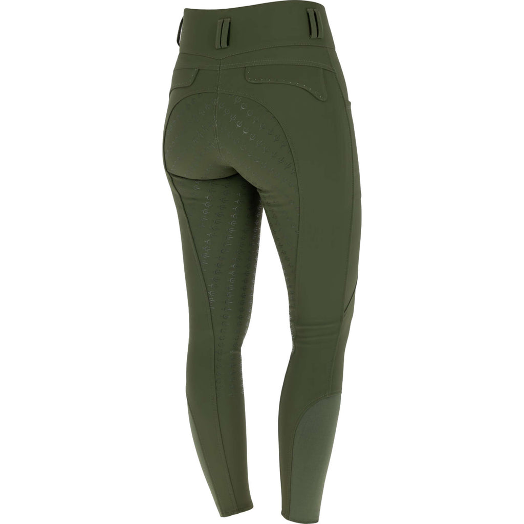 Covalliero Rijbroek Hight Waist Full Grip AW26 Forest Green