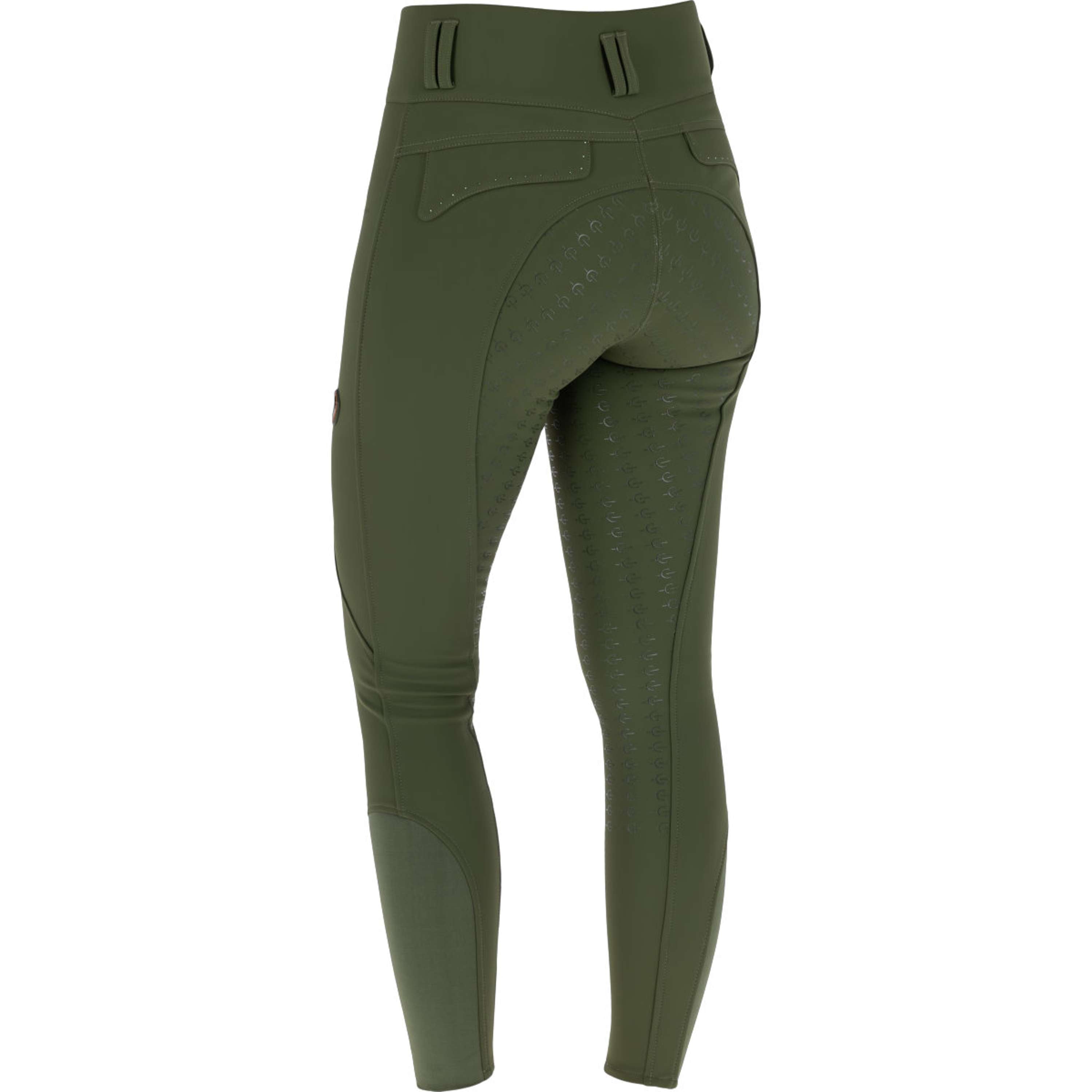 Covalliero Rijbroek Hight Waist Full Grip AW26 Forest Green