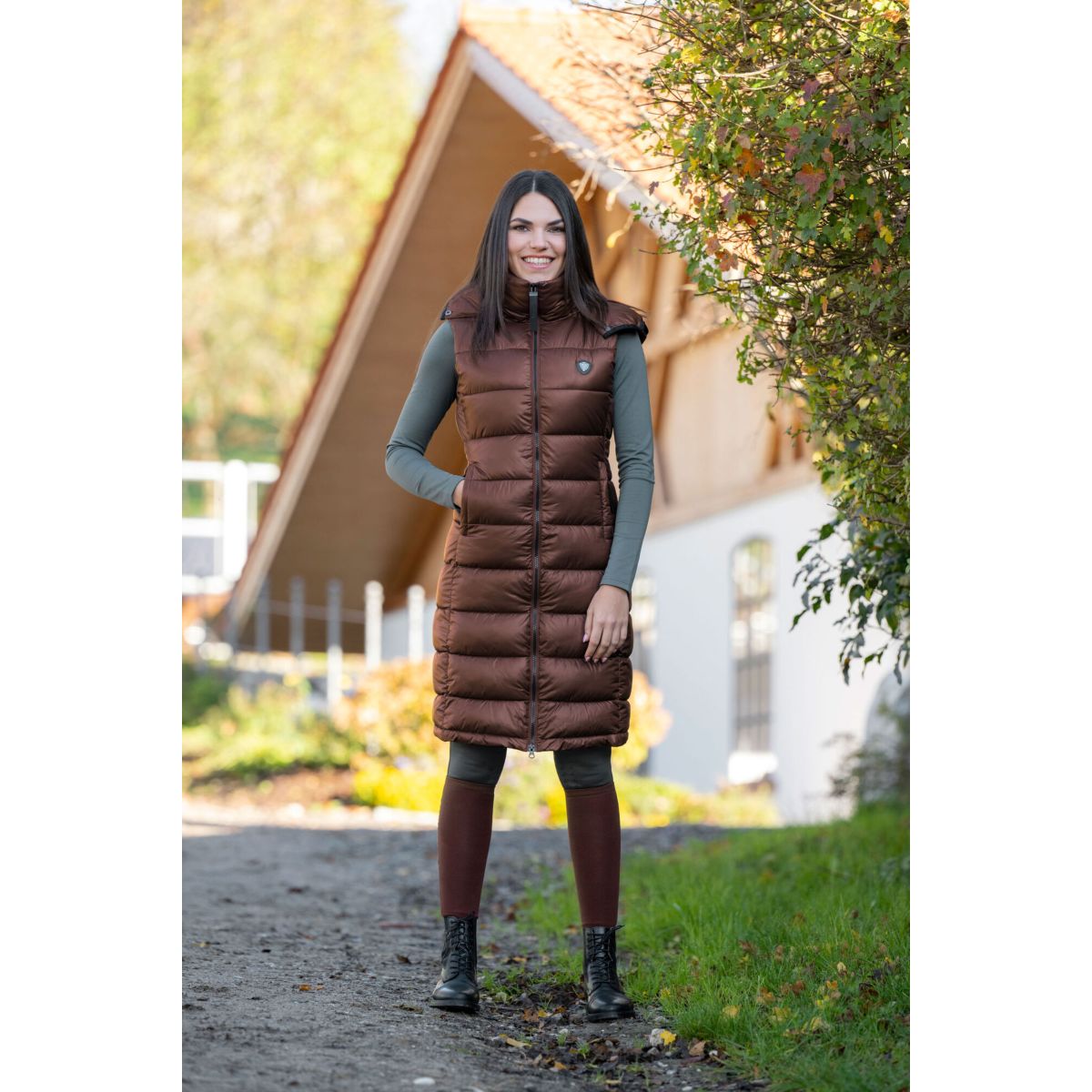 Covalliero Lange Bodywarmer Oak/Bruin