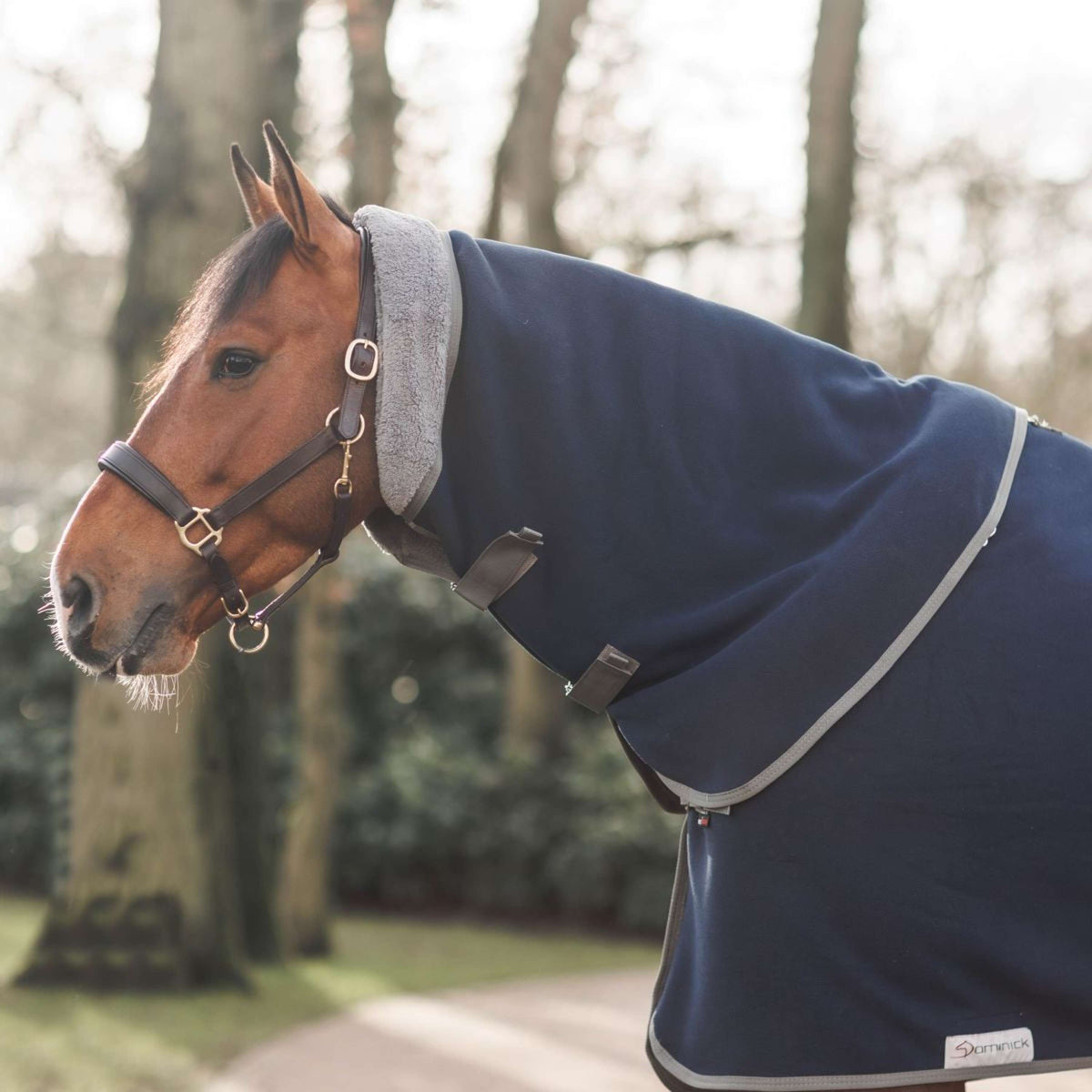 Dominick Halsstuk Cosy Fleece Navy/Grijs Dots