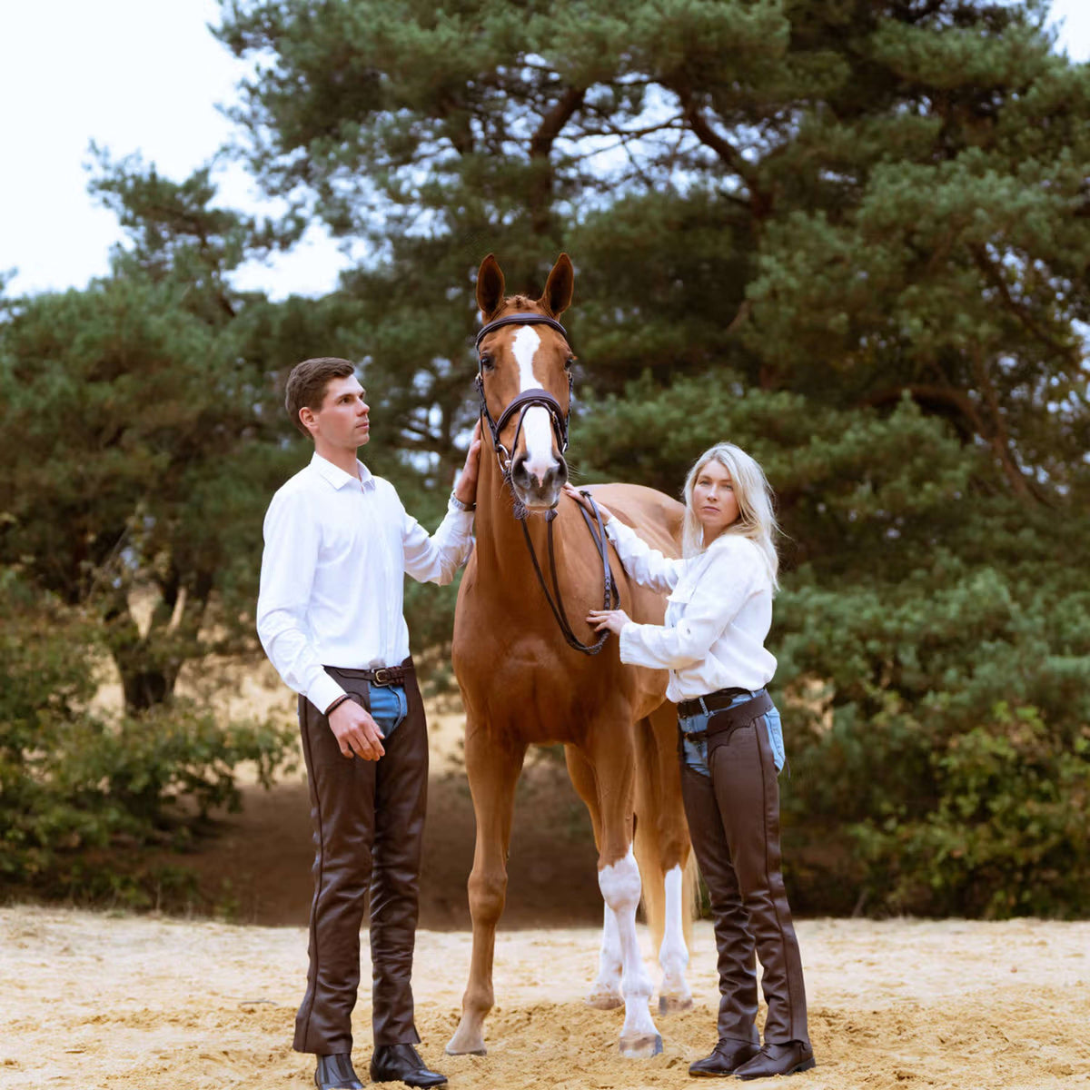 Dyon Lange Chaps Leer Standard Bruin