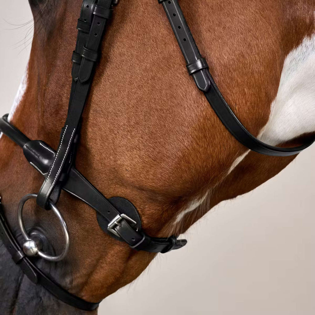Dyon Hoofdstel Round Leather Zwart