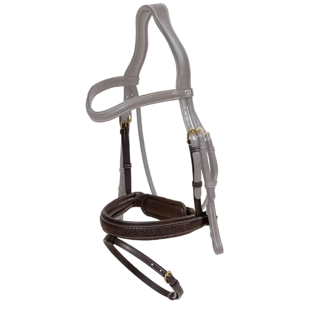 Dyon Neusriem Pull-Back Gevlochten Bruin