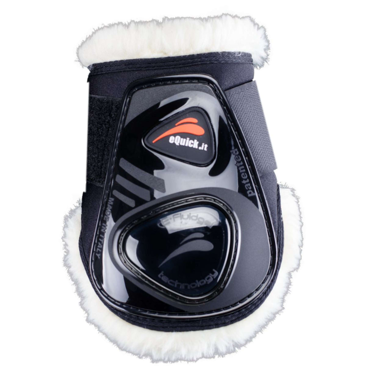 eQuick Strijklappen eShock Rear Velcro Fluffy Zwart