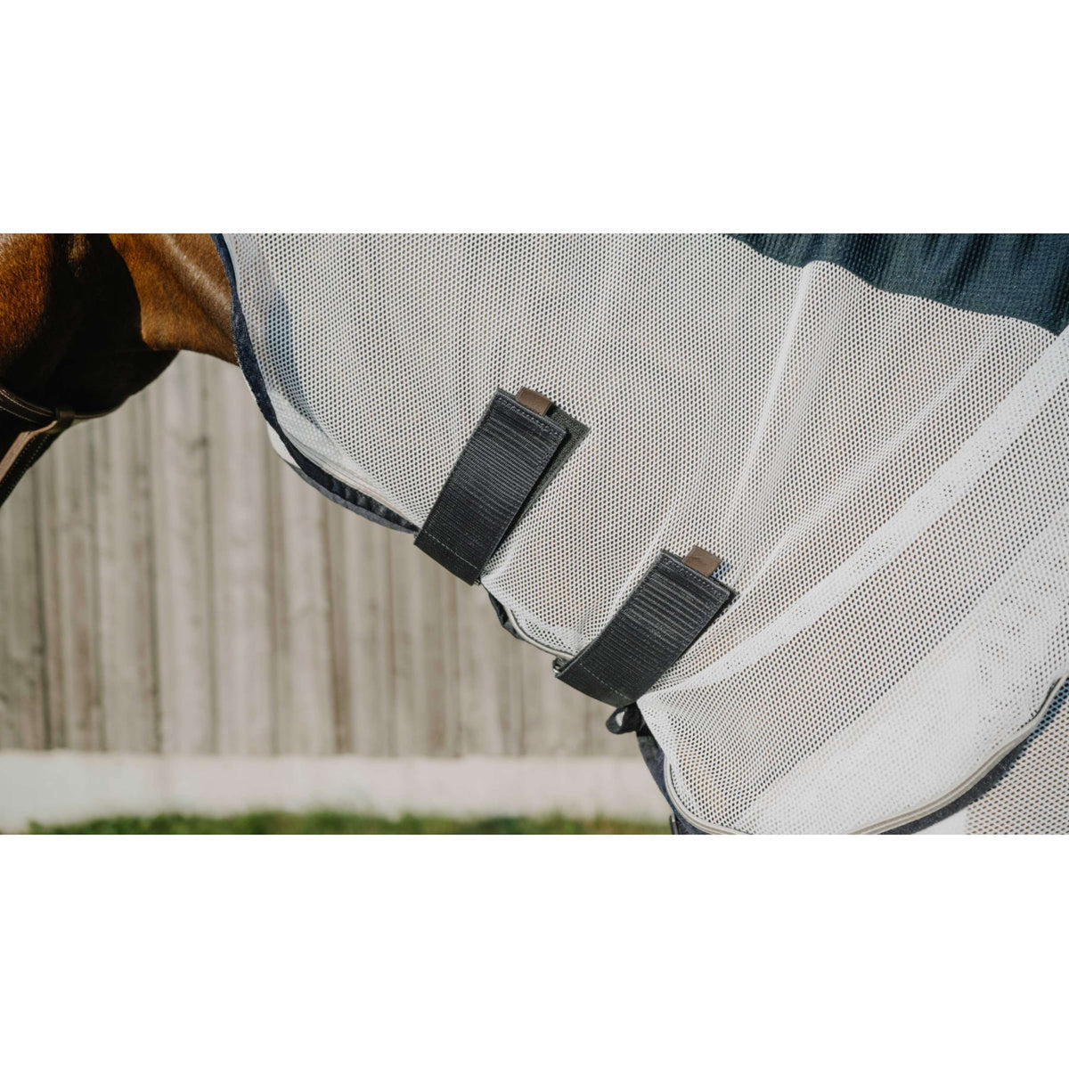 EQUITHÈME Vliegendeken Flycool Combo met Hals Navy/Wit