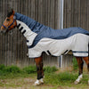 EQUITHÈME Vliegendeken TYREX Combofly 600D met Hals Navy Blue/Grey