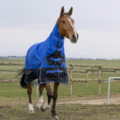 EQUITHÈME Outdoordeken Tyrex 1200D Aisance 300g met Hals Blauw/Zwart