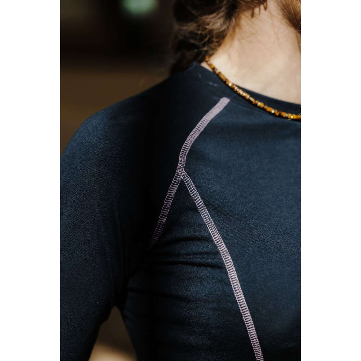 EQUITHÈME Shirt Stella Lange Mouwen Zwart/Grijs/Blauw