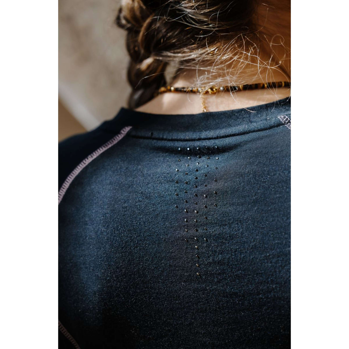 EQUITHÈME Shirt Stella Lange Mouwen Zwart/Grijs/Blauw