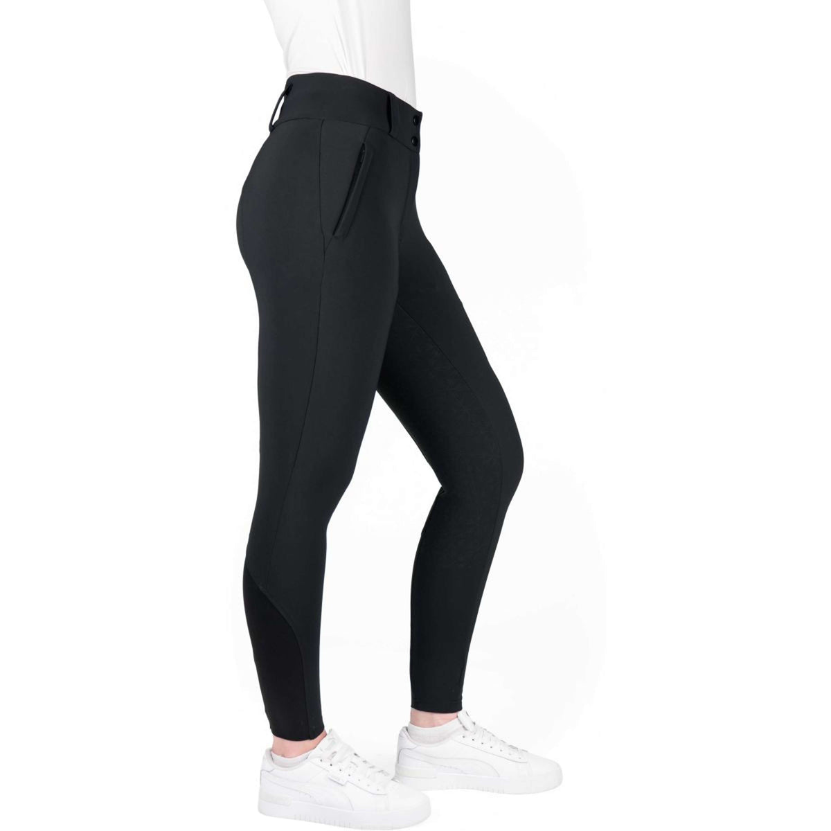 EQUITHÈME Verwarmde Rijbroek Sierra Full Grip Zwart