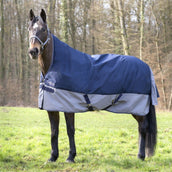 EQUITHÈME Turnout Rug Tyrex High Neck 600D 0g Marineblauw/Grijs