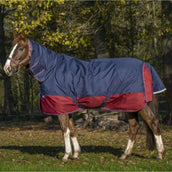 EQUITHÈME Outdoordeken Tyrex 1200D 350g met Hals Navy/Bordeaux