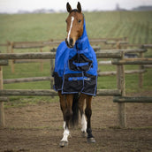 EQUITHÈME Outdoordeken Tyrex 1200D Aisance 300g met Hals Blauw/Zwart