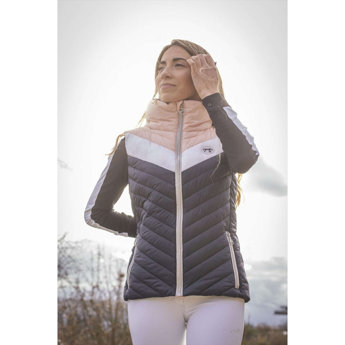 Pénélope Bodywarmer Camelia Navy/Roze